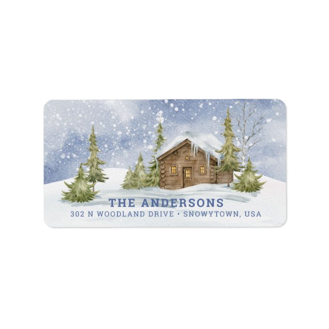 Étiquette Cabine de journal de neige (Devant)