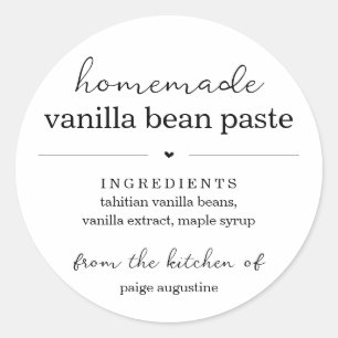 Étiquette cadeau à la vanille maison ronde