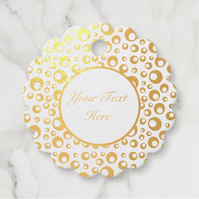 Étiquette-cadeau Abstrait Gold Foil Grands et petits cercles (Devant)