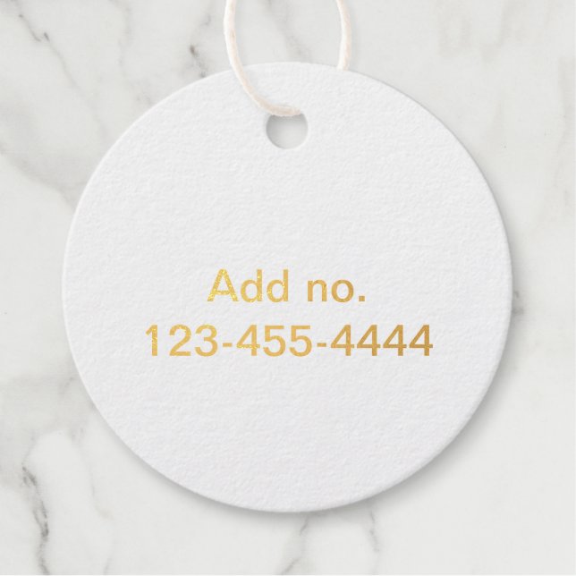 Étiquette-cadeau Ajouter un numéro de téléphone simple (Devant)