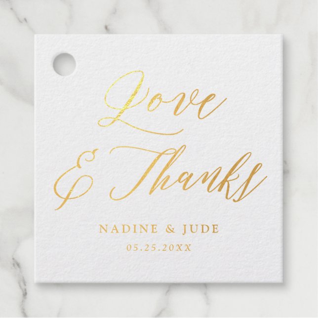 Étiquette-cadeau Amour et merci couples merci mariage (Devant)