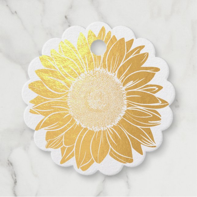 Étiquette-cadeau Amour et Merci Rustic Gold Foil Mariage (Devant)