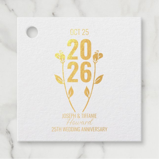 Étiquette-cadeau Anniversaire du Mariage classique (Devant)