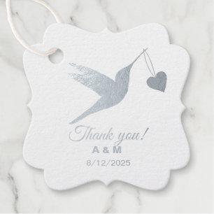 Étiquette-cadeau Argent Hummingbird personnalisable