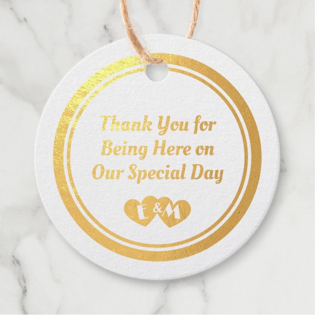 Étiquette-cadeau Art Deco Black Gold Geometry Wedding Special Event (Devant)