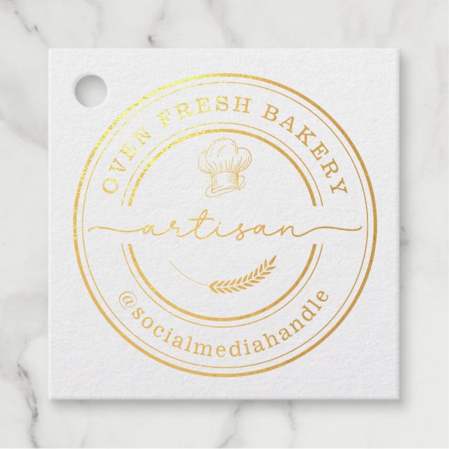 Étiquette-cadeau Artisan Baker boulangerie Chef Casquette Restaurat (Devant)