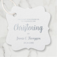Baby Christening Elegant Nom personnalisé Date mét