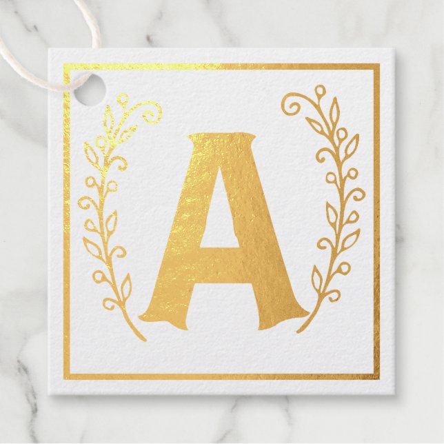 Étiquette-cadeau Balise A Baby Alphabet Block Carré Foil Favor (Devant)