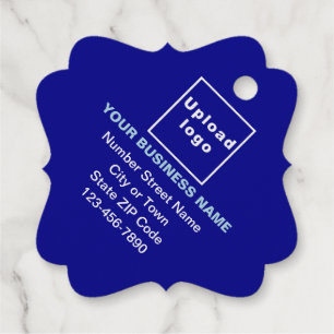 Étiquette-cadeau Balise Bleu Marque d'affaires sur Fancy Carré Foil