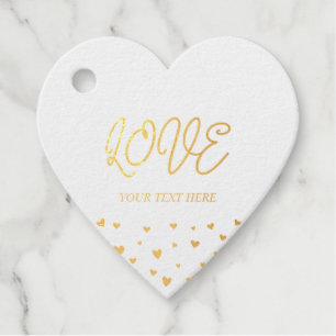 Étiquette-cadeau Balise cadeau de la Saint Valentin Gold Foil Heart