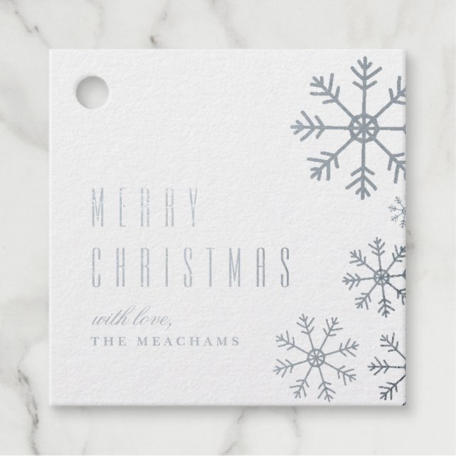 Étiquette-cadeau Balise cadeau de Noël pour les flocons d'huile d'a (Devant)