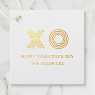 Étiquette-cadeau Balise cadeau photo Foil XO Valentine's Day