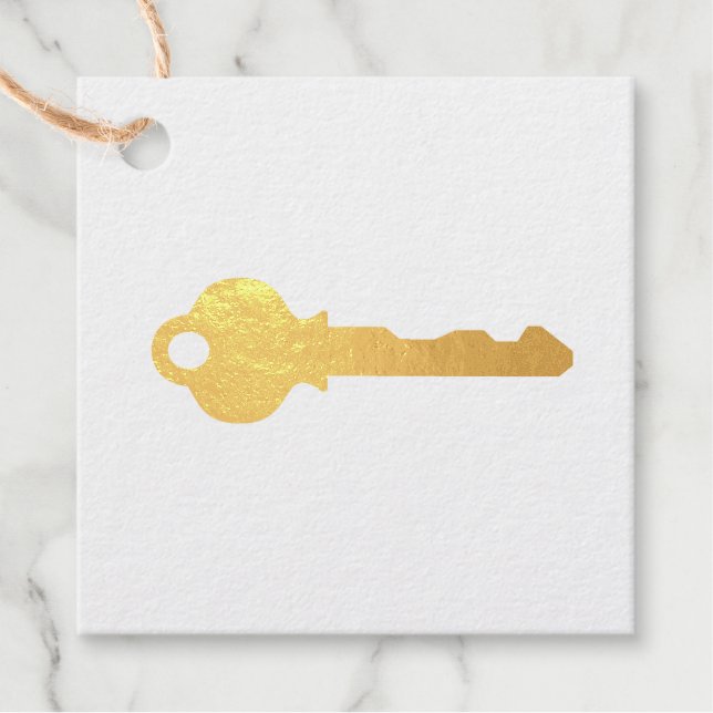 Étiquette-cadeau Balise de préférence de la clé d'or du réacteur (Devant)