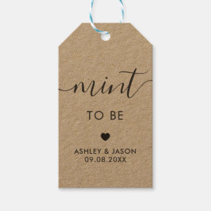 Étiquette cadeau, balise Mints Mariages, Kraft