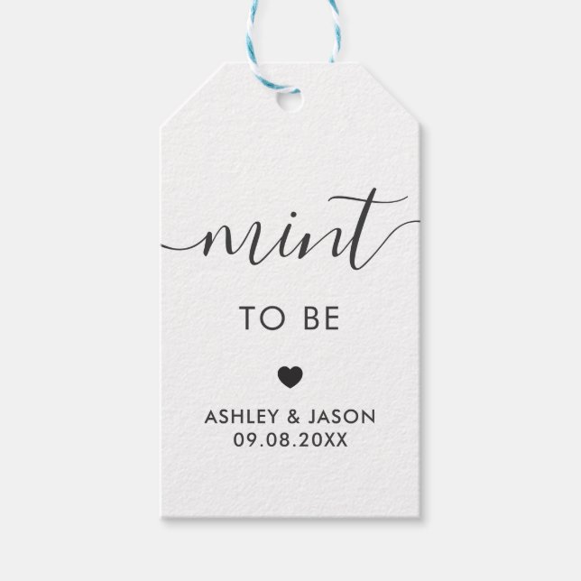 Étiquette cadeau, balise Mints Mariages, Kraft (Devant)
