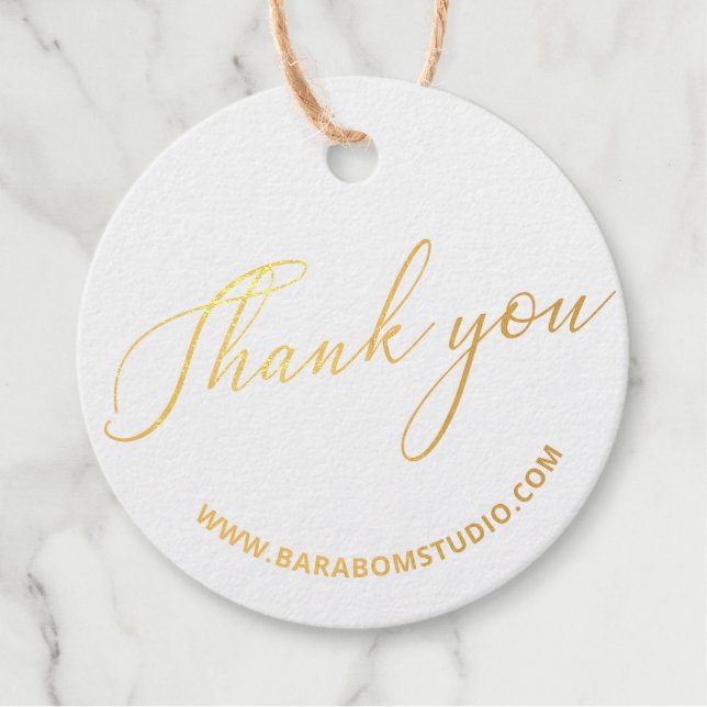 Étiquette-cadeau Balises de préférence Gold Foil pour Merci d'entre (Devant)
