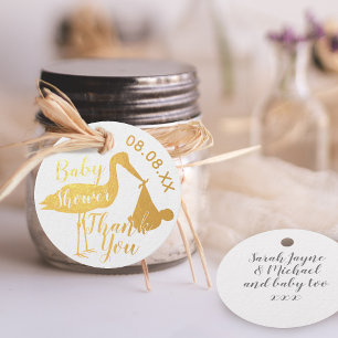 Étiquette-cadeau Balises Foil Foil Merci Stork