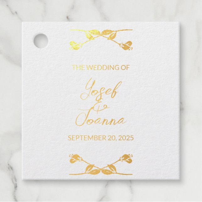 Étiquette-cadeau Balises Foil Foil Personnalisées mariage (Devant)
