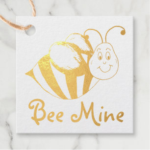 Étiquette-cadeau Bee (Be) Mine Cute Bumblebee Saint-Valentin
