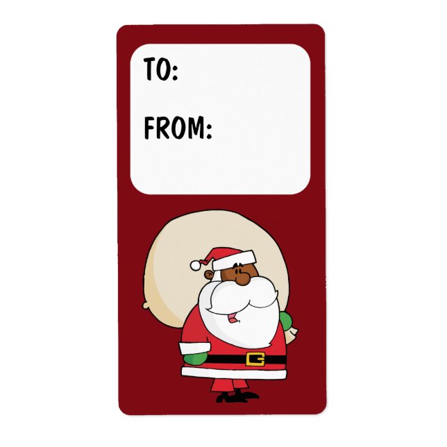 Étiquette cadeau Black Père Noël Toy Sack (Devant)