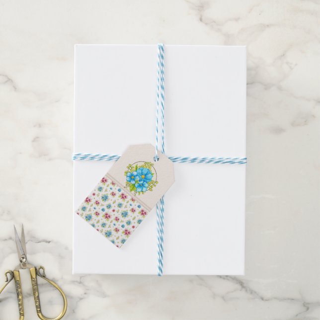 Étiquette cadeau "Blooming Pretty" (Avec de laficelle)