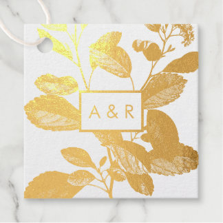 Étiquette-cadeau Botanical Glamour | Balises d'or