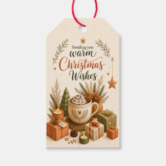 Étiquette Cadeau Botanique Chocolat Chaud Noël Cos