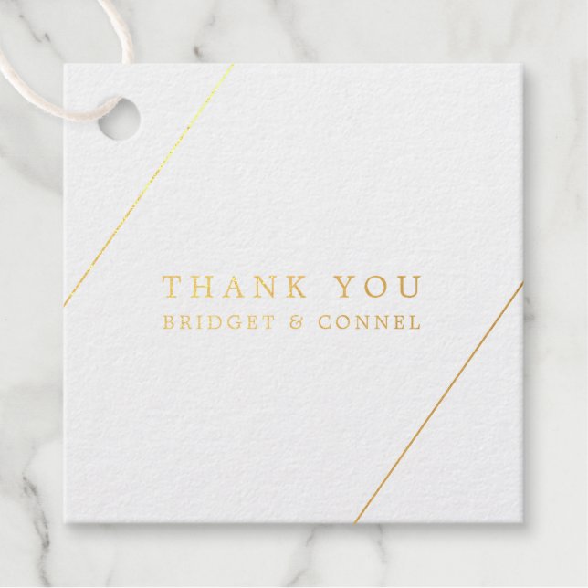 Étiquette-cadeau Bridget Mariage moderne géométrique (Devant)