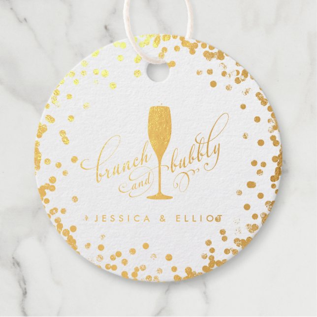 Étiquette-cadeau Brunch & Bubbly Enterrement de Vie de Jeune Fille  (Devant)