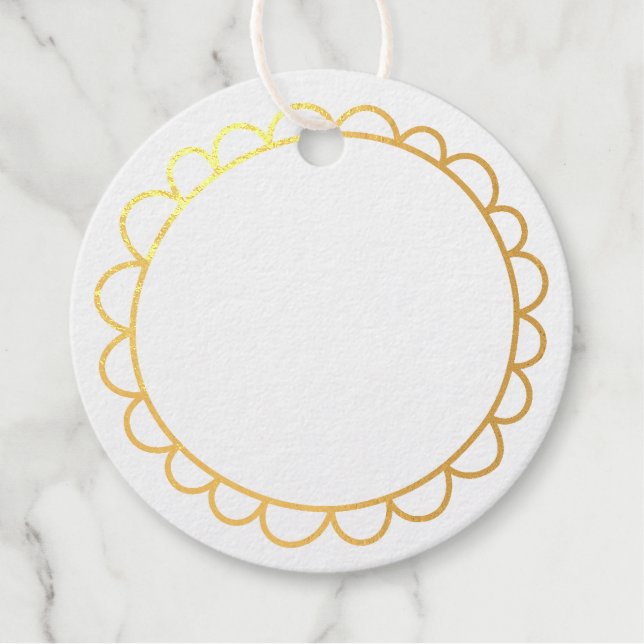 Étiquette-cadeau Cadeau métallique mignon en bordure de pétoncle (Devant)