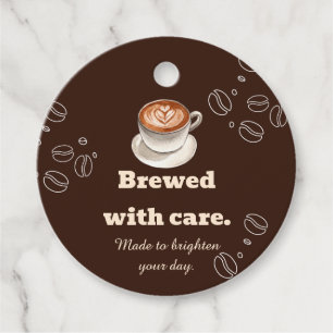 Étiquette cadeau Café au Lait Préparé avec Amour