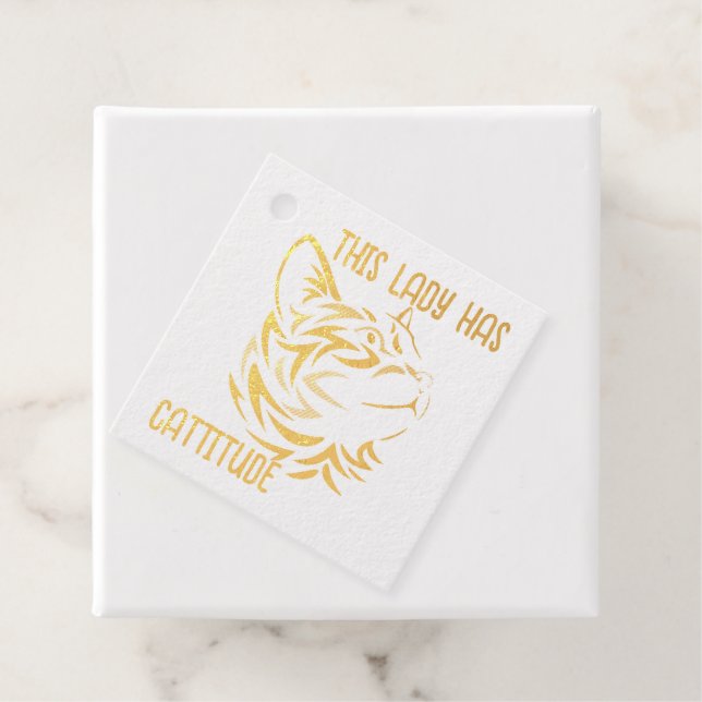 Étiquette-cadeau Cette dame a une attitude (Avec boite)