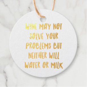 Étiquette-cadeau Citations de bar à vin Funny personnalisées VII