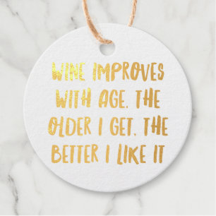 Étiquette-cadeau Citations de bar à vin Funny personnalisées XI