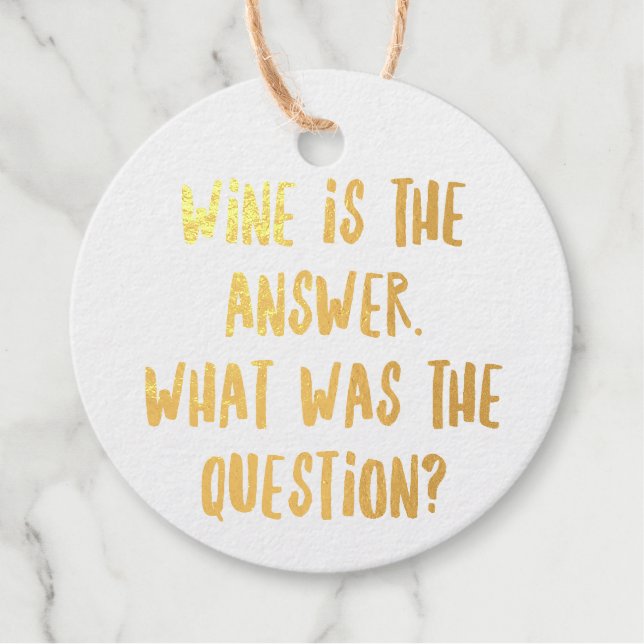 Étiquette-cadeau Citations drôles personnalisées de bar à vin III (Devant)