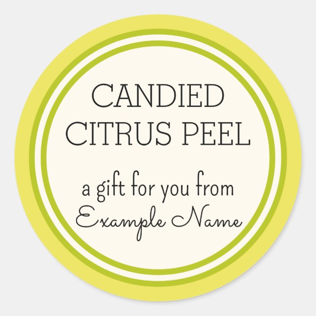 Étiquette cadeau Citrus Peel en conserve Modèle (Devant)