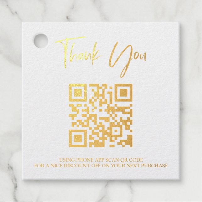 Étiquette-cadeau *~* Code-barres professionnel QR Code Merci étique (Devant)