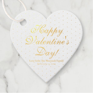Étiquette-cadeau Coeur pois rouge mignon coutume Saint Valentin