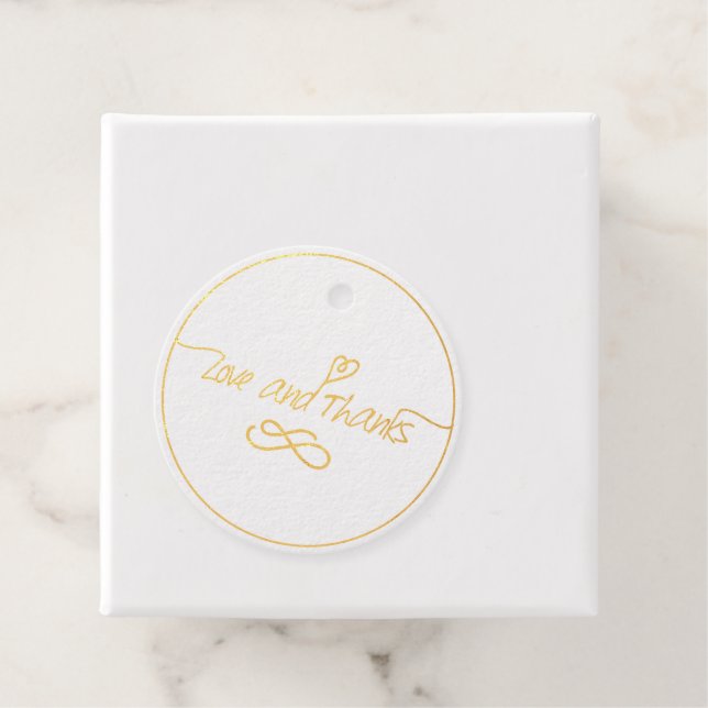 Étiquette-cadeau Coeurs, amour et merci Fancy Mariage de calligraph (Avec boite)