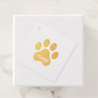 Étiquette-cadeau Conception de silhouette de nom de patte de chien