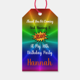 Étiquette cadeau correspondant au parc d'attractio