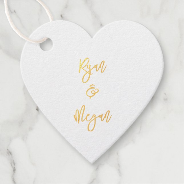 Étiquette-cadeau Couple Fiançailles NOM ET NOM Mariage Célébration (Devant)