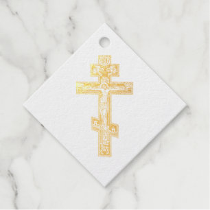 Étiquette-cadeau Croix orthodoxe orientale