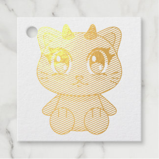 Étiquette-cadeau Cute Kawaii Demon Chat