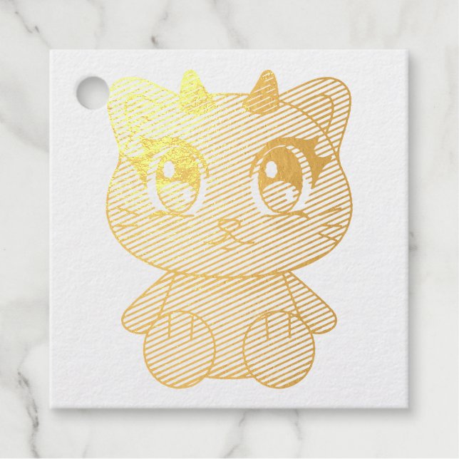 Étiquette-cadeau Cute Kawaii Demon Chat (Devant)