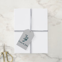 Étiquette Cadeau d'Amour avec Initiales & Noms de 