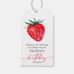 Étiquette cadeau d'anniversaire de fraise Merci Fa