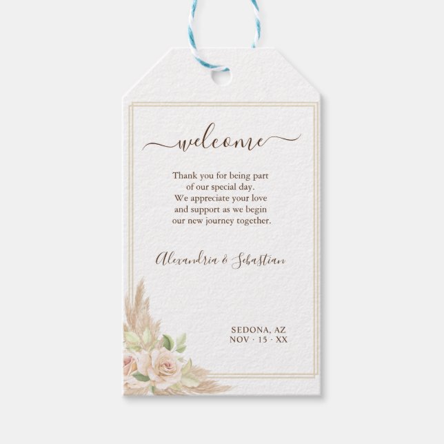 Étiquette cadeau de bienvenue Favor de mariage (Devant)