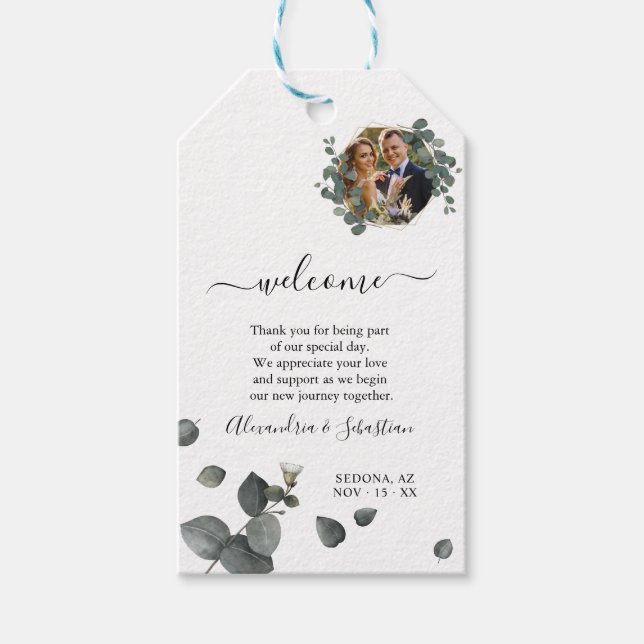 Étiquette cadeau de bienvenue Favor de mariage (Devant)