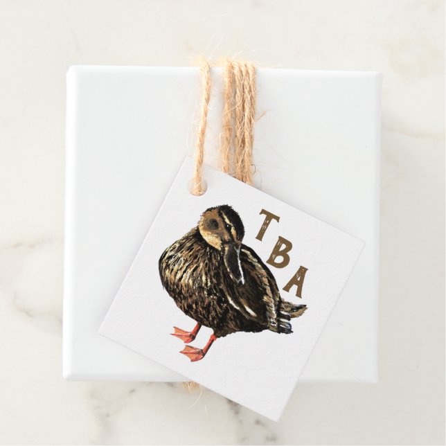 Étiquette cadeau de canard (En situation)